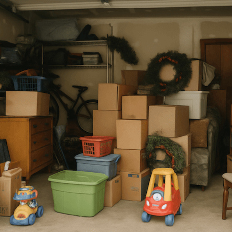 basement clutter